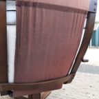 Vintage Design Fauteuil Wit Leer Houten Poot Draaifauteuil thumbnail 13
