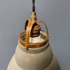 Oude Kwik Glazen Hanglamp Met Messing Armatuur thumbnail 22