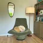 Midcentury Design Vloerlamp - Teak, Ecru Kap Temde Leuchten thumbnail 7