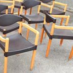 6 Vintage Strax Stoelen, Hartmut Lohmeyer Voor Casala thumbnail 5