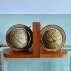 2X Vintage Boekensteunen Wereldbol Globe thumbnail 3