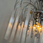 Xxl Vintage Murano Kristallen Buizen Staven Kroonluchter Hanglamp Venini Stijl thumbnail 4