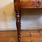 Magnifiek Bureau Werktafel Leer En Ingelegd Met Bladgoud 19e Eeuws Frans thumbnail 5