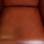 Statige, Luxe Set Van 2 Cognac Kleurige Rundlederen Art Deco Design Fauteuils thumbnail 7