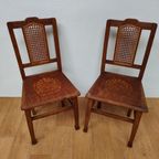 Vintage Houten Café Stoelen, Bistrostoelen, Eetkamerstoelen Set Prijs thumbnail 12