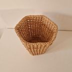 Vintage Mand Prullenbak Prullenmand Sisal Mand Pot Retro Jaren thumbnail 4