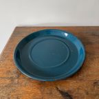 Vintage Blauw Emaille Petroleumstel – 3 Lonten – Met Onderbord thumbnail 3
