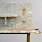 Antieke Wastafel In Messing En Marmer, 1880’s thumbnail 2