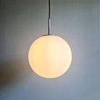 Grote Suspensie In Wit Gesatineerd Opaalglas, Limburg, 1970 thumbnail 2