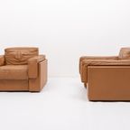 Italian Modern Cognac Leather Club Armchairs / Fauteuil thumbnail 3