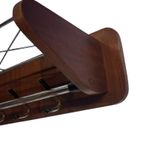 Vintage Wandkapstok Teak En Chroom Jaren 60/70 thumbnail 9