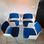 4 + 1 Vintage Gispen 2225 Stoelen thumbnail 3