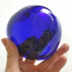 Kobalt Blauwe Vintage Murano Glas Asbak thumbnail 11