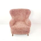Vintage Fauteuil Nieuw Gestoffeerd Roze Doodle thumbnail 2