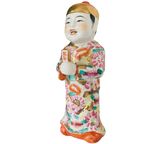 Vintage Chinees Porselein Beeldje Lucky Gold Boy Handgeschilderd 1950S thumbnail 4