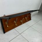 Vintage Mid Century Wandkapstok Met Hoedenrek thumbnail 7