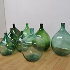 Brocante Glazen Dame Jeanne Vaas Wijnfles, Gistfles Glas 412 thumbnail 16