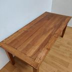 Vintage Franse Boeren Eettafel Eetkamertafel Tafel Met Lades Teakhout thumbnail 3