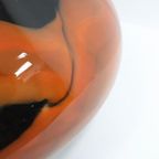 Grote Vintage Vaas Glas Zwart Oranje thumbnail 10