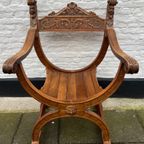 Antieke Stoel - Dagobertstoel Met Mooie Details En Kussentje thumbnail 2