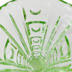 Art Deco Uranium Vaasje In Annagroen Persglas thumbnail 7