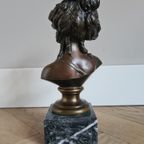 Prachtige Bronzen Buste Van Een Jonge Dame - 19e Eeuw thumbnail 3
