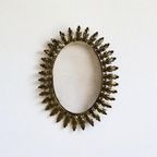 Vintage Ovalen 'starburst ' Spiegel / Zonnespiegel thumbnail 5
