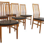 Set Van 6 Kai Kristiansen Stoelen Voor Schou Andersen Vintage 'lille Arden' thumbnail 8