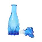 Grote Vintage Karaf Teckel Dashond Blauw Glas Empoli Italy 36cm thumbnail 9