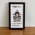 `Liefde Is.....`Schilderijtje Vintage Borduur In Lijstje thumbnail 2