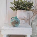 Vintage Aardewerk Vaas, Groen Met Zwart En Geel, Seventies thumbnail 22
