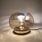 Gerookt Glas En Goud Verchroomde Tafellamp Futura Van Peill En Putzler 1960 thumbnail 5