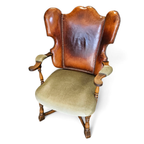 Rare Leather And Oak Wing Chair Designed By Theo Ruth For Artifort / F 297 From 1949 thumbnail 8