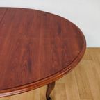 Vintage Eetkamertafel Ovale Uitschuifbare Eettafel, Tafel Mahoniehout thumbnail 18