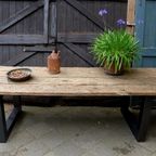 Prachtige Grote Robuuste Eiken Tuin Eettafel 282 Cm thumbnail 11