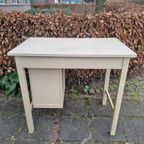 Retro Vintage Bureau, Desk Met Ladeblok, Bureautje thumbnail 9