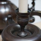 Art Deco Gepatineerd Bronzen Nederlands- Vlaamse Kasteel Kroonluchter, 12 Lichtpunten thumbnail 7
