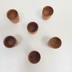 6 Vintage Teak Eierdopjes Hout Denmark ’60 Mid Century Retro thumbnail 6