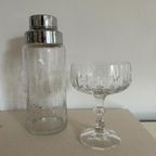 Vintage Cocktail Shaker Glas / Zilver thumbnail 8