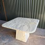 Vintage Carrara Marmeren Eettafel, Italië 1980 thumbnail 8