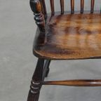 Prachtige, Elegante Antieke Houten Spijlen/ Stickback Windsor Stoel Met Een Mooie Kleurencombinat thumbnail 9
