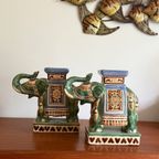 2 Supergave Middelgrote Aardewerk Geluksolifanten thumbnail 2