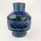 Prachtige Italiaanse Blauwe Bitosso Vaas 20 Cm thumbnail 5