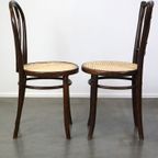 Gecombineerde Set Van 4 Originele Antieke Thonet Bistro Stoelen Voorzien Van Nieuwe Zittingen thumbnail 5