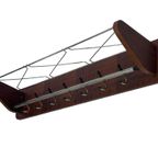 Vintage Wandkapstok Teak En Chroom Jaren 60/70 thumbnail 2