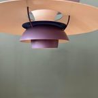Originele Vroege Louis Poulsen Ph5 Schalenlamp Paars 1960 thumbnail 8