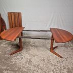 Glostrup, Vintage Jaren 60 Deense Ronde Ovale Tafel Teak thumbnail 16