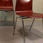 Set Van 4 Vintage Pagholz Stoelen, Elmar Flötotto thumbnail 6