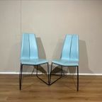 2X Montis Ivy Eetkamerstoelen - Blauw - Leder - Design thumbnail 2