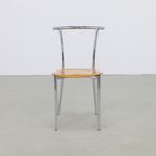 4X Postmodern Dining Chair In Chrome And Plywood By Segis, 1990S thumbnail 4